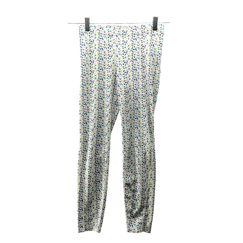 Patagonia Capilene Baselayer Leggings Girls L (12) Floral Print Multicolor White